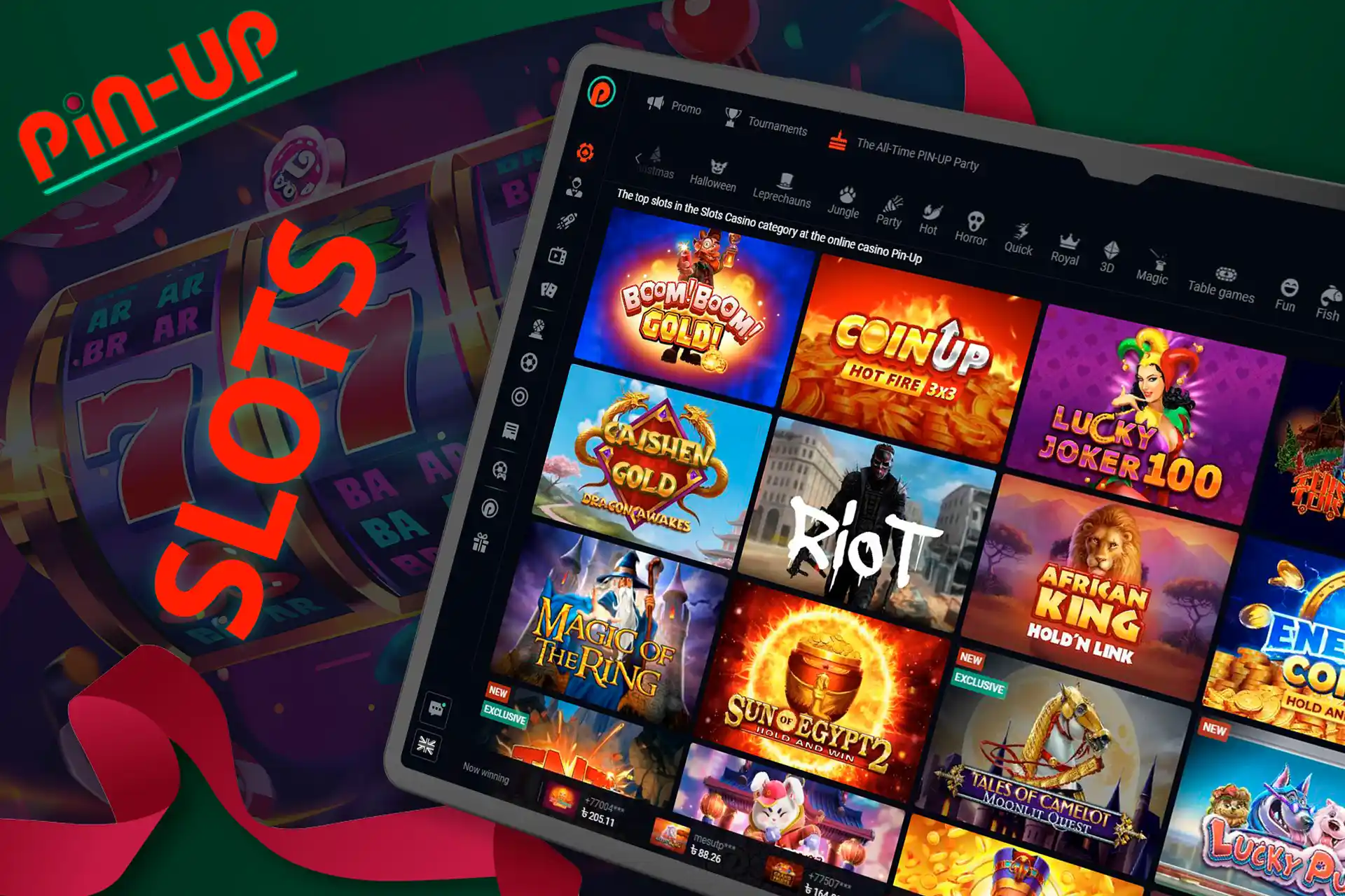 Large selection of casino slot machines