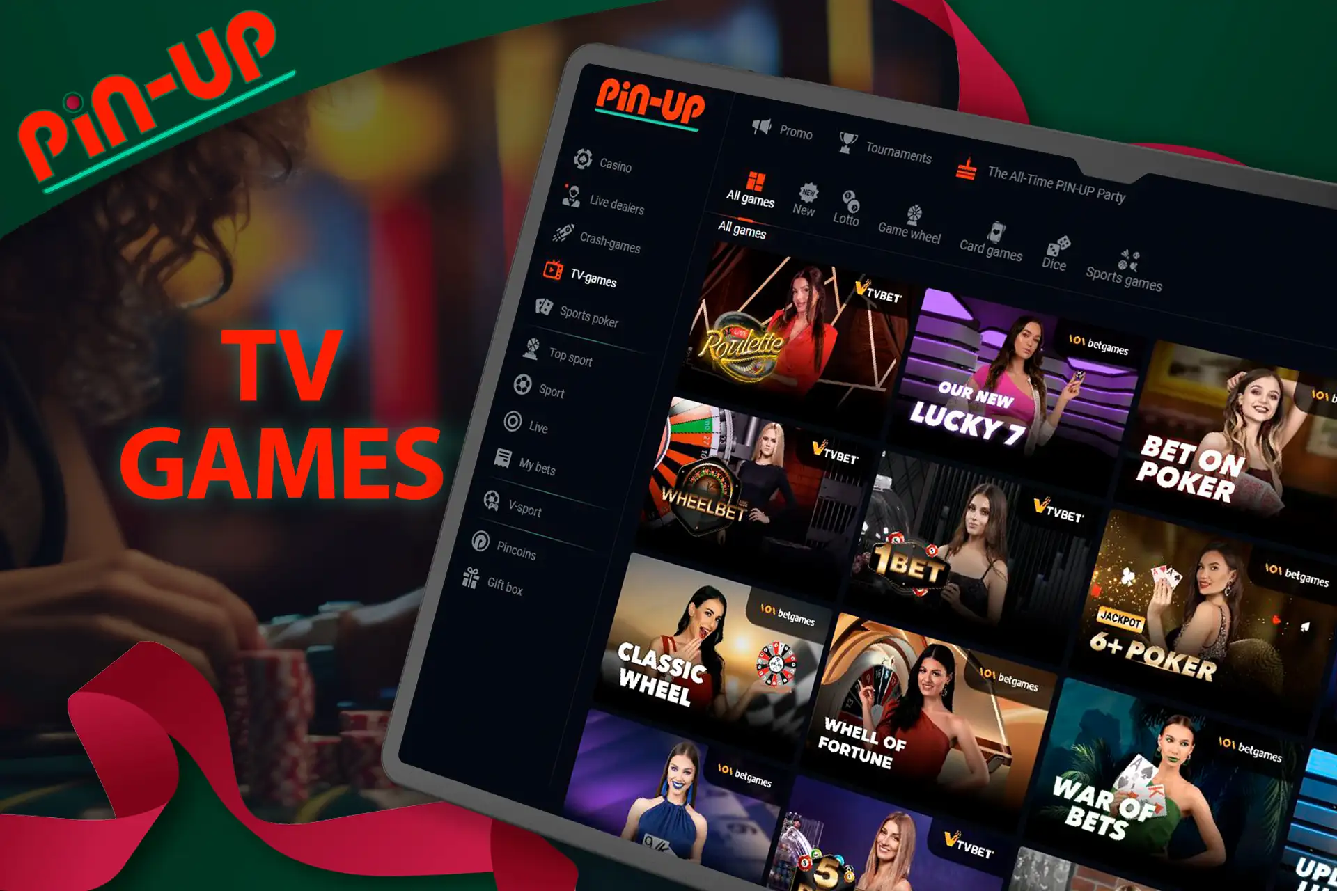 Large selection of TV games Casino