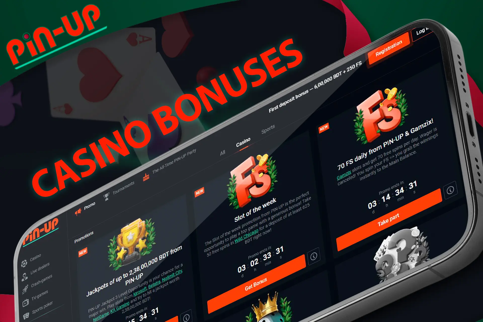 Check out the casino bonuses