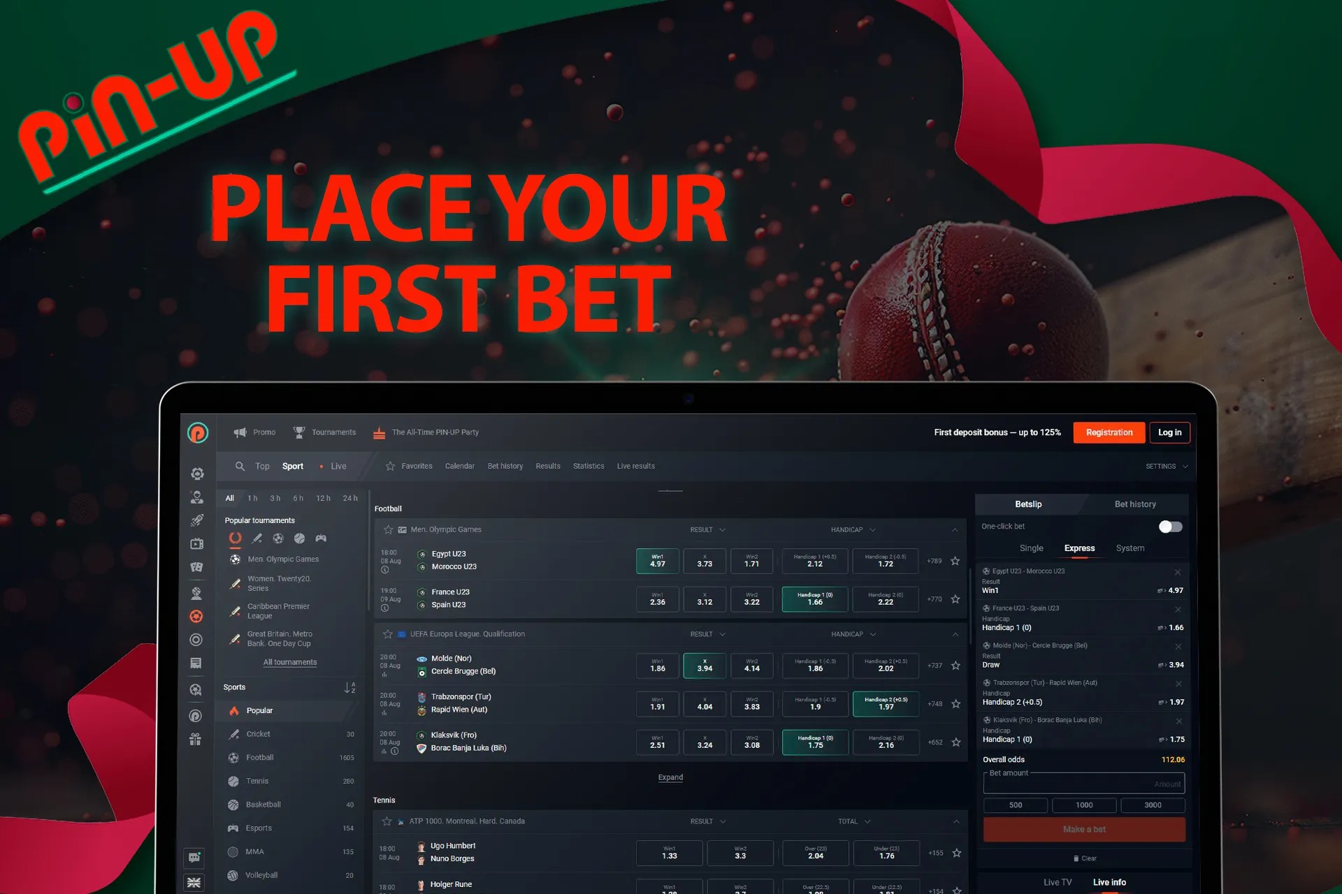 Place your first bet on a variety of sporting events